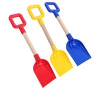 Mipcase 3 Piezas Palas de Plástico para Mango de Madera Set de Juguetes de Playa y Jardinería Rojo Amarillo Azul para Arena y Actividades al Aire