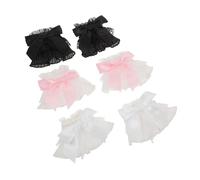 Mipcase 3pares Puños de Encaje para Muñecas Puños Lazo Accesorios de Encaje para Manos Accesorios Decorativos para Fotos de Salón de Uñas