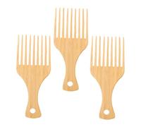 Mipcase 3piezas Bambú de Peines de Aceite de Bambú Peines de Dientes Anchos para Peinar Cabello Uso Salón de Peluquería Cabello