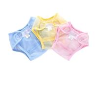 Mipcase 3piezas Pañales Reutilizables Para Unidades De Cobertura De Malla Transpirable Lavables Con Diseño Ligero Talla Meses Colores Rosa Amarillo y Azul