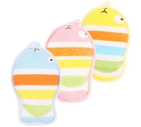 Mipcase 3piezas Toalla de Baño de Dibujos Animados Esponjas Corporales para Bebés Herramientas para Shower Estropajos de Baño Dibujos Animados Materiales Cómodos y Resistentes al Desgaste