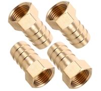 Mipcase 4 Piezas Adaptador de Latón Hembra 1/4 Npt para Mangueras y Grifos | Conexión Hermética, Rosca Interna y Externa, Boca Lisa sin Rebabas, para Cocina y Taller