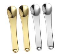 Mipcase 4 piezas Cucharas de Maquillaje de Aleación de Zinc para Crema Facial y Cosméticos Incluye Doradas y Plateadas Herramientas Esenciales para Mujeres y Niñas