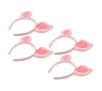 Mipcase 4 piezas Diadema de Orejas de Cerdito de Peluche Rosa Elástica y Accesorio Animal para Disfraces y Fiestas Infantiles Cosplay de Cumpleaños para Niñas y Mujeres