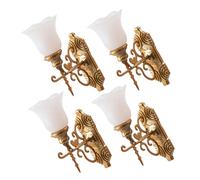 Mipcase 4 Piezas Lámparas de Pared Miniatura para Maqueta de Construcción Luz Blanca Fría Decoración para Casas de Muñecas y Modelos de Mesa de Arena Materiales para Paisajes Miniatura