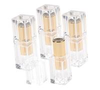 Mipcase 4 piezas Tubos Transparentes Vacíos para Lápiz Labial Envases Plásticos para Bálsamo Labial DIY con Tapa Portátiles y Ligeros para Maquillaje y Viaje