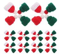 Mipcase 40 Unidades Adornos Colgantes para árboles de Navidad. Gorros navideños de Santa Mini Adorno navideño Accesorios de Vestir para muñecas Tapa de Botella de Vino Sombreros de muñeca