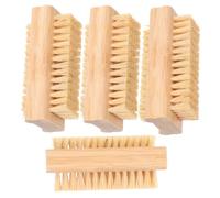Mipcase 4piezas Cepillo Para Limpiar Uñas De Bambú Unidades Cepillo De Fregar Para Eliminar Polvo Limpiador De Cutículas Para Salón y Hogar