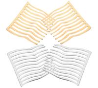 Mipcase 4piezas Horquilla y Peine de Metal Dientes Anchos Peines Laterales Flexibles para Cabello Grueso y Ondulado para Peinados de Boda y Uso Diario