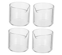 Mipcase 4Piezas Jarra de Leche de Vidrio Transparente para Dispensador Leche Diseño de Boquilla Especial para Tipo de Bebidas