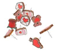 Mipcase 5 Pares de Pendientes de Corazón para Mujer Diseño Creativo San Valentín Accesorios Variados Taza Rosa Flecha Sobre Oso Rosa Joyería Ligera y Elegante para Obsequio