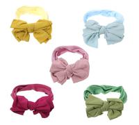 Mipcase 5 piezas Diademas de Niña Elásticas de Nylon Lazo Suave Cinta para Cabeza para Recién Nacidos Lactantes y Pequeños Accesorio Cómodo y Transpirable