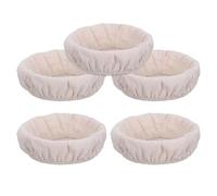 Mipcase 5 piezas Fundas para Cesta de Fermentación de Pan sin Blanquear Forro Transpirable para Masa de Pan Cubierta para Banetón Sourdough Accesorio Multifuncional para Hornear y Decorar