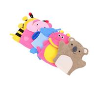 Mipcase 5 piezas Guantes Baño Exfoliantes para Diseño Animal Adorable Esponja Suave Dual para Limpieza y de Gel de Baño