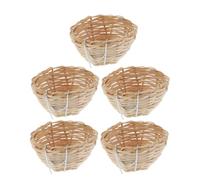 Mipcase 5 Piezas Nidos de Bambú para Pájaros Pequeños Hechos Mano con Gancho Ventilación Natural para Canarios Periquitos Cacatúas y Otras Aves Casa Colgante para Cría y Descanso