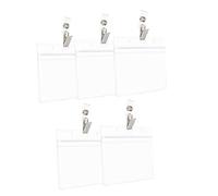Mipcase 5 Protector de Tarjetas de Identificación Transparente PVC de Fundas Horizontales con Clip Metálico Resistente y Práctico para Tarjetas de Trabajo y Crédito