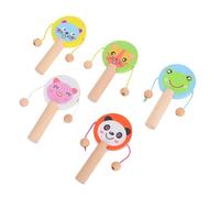 Mipcase 5 Tambores de Mano para Niños Pequeños Dibujos Animados, Juguetes de Educación Temprana de Material Sintético, Anti-caída, para Jugar en Baby Showers Cualquier Varios estilos