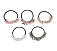 Mipcase 5piezas Coletero Trenzado de Cristal para Niñas Unidades Bandas Cabello Brillantes Gemas de Imitación Accesorios Cabello para Uso Diario y Bohemio