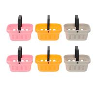 Mipcase 6 Piezas Miniatura Cesta de Compras para Casa de Muñecas de Cestas de Almacenaje y Pan Carrito de Mercado Pequeño para Cocina de Juguete Rol Infantil