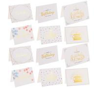 Mipcase 60 Piezas Tarjeta de Felicitación de Cumpleaños de Papel Elegante | Escritura de Deseos, Estilo Sencillo y Delicado, para Obsequio y Flores, Lote Económico para Colegas y Docentes