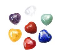 Mipcase 7 Piezas Piedras Chakras Forma De Corazón De Cristales Reiki Para Terapia Exquisitas Piedras Energéticas Para Meditación Habitación