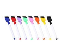 Mipcase 8 Rotuladores Borrables para Pizarra con Punta Oblicua, Tinta de Colores Vivos, Fácil Limpieza y Pincel de Borrado en Seco para Oficinas y Listas