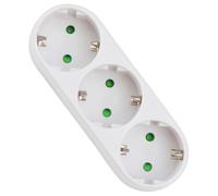 Mipcase Adaptador de de Corriente Triple Ignífugo Panel de Enchufe Blanco y de Instalar Compatible con