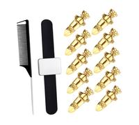 Mipcase Anillos para Peinar Trenzas y Segmentación de Cabello 10 Unidades Metal Dorado Tamaño Único para Profesionales y Uso Diario Salón y Cosplay