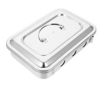 Mipcase Bandeja de Esterilización Cuadrada de Acero Inoxidable Tapa, sin Contaminación ni Fugas, Adecuado para Manicura y Almacenamiento Profesional