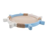 Mipcase Bandeja Decorativa de Madera Grande en Forma de Timón de Barco Bandeja para Servir Aperitivos y Dulces Redonda Rústica para Comedor y Decoración Costera Mediterránea