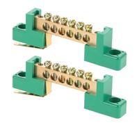 Mipcase Bloques de Terminales de Cobre 6X9 MM Verde Kit de 6 Terminales para Instalaciones de Distribución de Energía y Puesta a Tierra Industrial