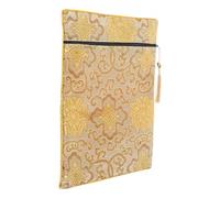 Mipcase Bolsa con Cremallera para Libros Sagradas Escrituras, Organizador de Escrituras Grande, Tela Suave Color Amarillo Claro con Flores, Estuche para Llevar Biblias y Contenedores