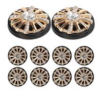 Mipcase Botones Metálicos de Costura Multifunción 10 Unidades de 175 MM Color Dorado y Negro Botones Decorativos para Suéteres Abrigos y Manualidades DIY