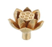 Mipcase Brass Lotus Flower Cabinet Knobs Vintage Style Durable Kitchen Cabinet Hardware Decorative Flower Drawer Pulls For Furniture Home