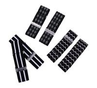 Mipcase Brazaletes Elásticos Ajustables para Camisa 3 Piezas Diseño de Tela a Cuadros y Rayas y Sujetamangas Reutilizables para Fiestas y Uso Diario