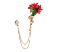 Mipcase Broche de Cadena con Flor Decorativa para Mujer y Hombre Pin Seguro para Solapas Suéteres y Corbatas Accesorio Elegante para Fiestas y Eventos Formales