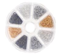 Mipcase Caja de Anillos de Salto Abiertos DIY 1200 Piezas 8 Compartimentos para Fabricación de Joyas y Accesorios para Pulseras, Collares y Manualidades de Bisutería Color Color