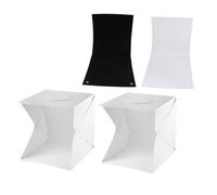 Mipcase Caja de Luz para Fotografía Portátil 30 CM con LED Kit con 2 Barras de Luz y 2 Fondos Negro y Blanco Iluminación Suave para Estudio Accesorios para Fotografía de Joyas y