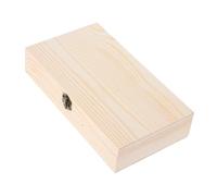 Mipcase Caja de Madera para Almacenamiento con Tapa Abatible y Cierre Seguro Contenedor Versátil para Joyas Tarjetas de Recetas y Recuerdos Diseño Rústico sin Pintar para Hogar y Oficina