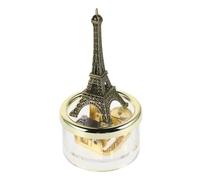 Mipcase Caja de Música Torre Eiffel Vintage con Mecanismo de Relojería Dorado Melodía Ciudad Adorno Decorativo para Escritorio Regalo Musical Elegante para Navidad y Aniversario