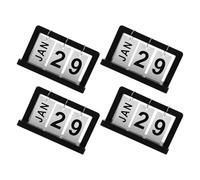 Mipcase Calendario Perpetuo de Escritorio Plegable de Madera Negra, 4 Piezas, Calendario Reutilizable de Sobremesa Visualización Mensual y Diaria, Diseño Rústico para Oficina y Hogar,