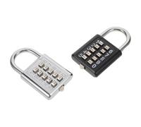 Mipcase Candado de Combinación para Equipaje Tsa Candado Portátil Negro y Plata 2 Piezas Cierre Seguro para Maletas Mochilas y Casilleros de Gimnasio Resistente y Compacto para