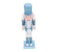 Mipcase Cascanueces Decorativo Navideño de Madera Azul Figura de Soldado de Escritorio Adorno Festivo para Decoración de Mesa y Ambiente Navideño Cascanueces de Escritorio de Madera