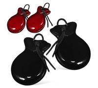 Mipcase Castañuelas Españolas Resistente y Multifuncional de Madera, Instrumento Musical de Percusión 2 Pares para Actuaciones y Ensayos