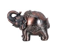 Mipcase Cenicero de Metal Nordico con Tapa a Prueba de Viento, Diseño Elefante Rojo de Gran Tamaño, Cenicero Portátil para Interior y Exterior, Adecuado para Oficina y Decoración Vintage