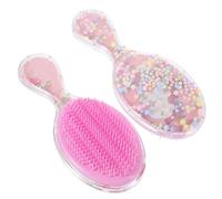 Mipcase Cepillo Desenredante Cabello De Niña 2 Piezas Tamaño Pequeño Transparente Ovalado Cerdas Suaves Masajeador Cuero Cabelludo Cuidado Diario