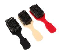 Mipcase Cepillo para Barba de 3 Piezas con Mango Plástico Curvado Cerdas Suaves de Pelo de Caballo Herramienta de Aseo para Hombres Peine para Vello Facial Cuidado Profesional y