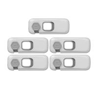 Mipcase Cerraduras para Armarios de Ñiño Anti-pellizco 5 Piezas en Gris Claro, Pestillos de Seguridad Prácticos para Puertas, Cajones y Gabinetes, Protectores de Seguridad Hogar