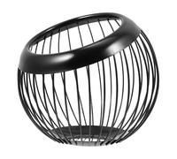 Mipcase Cesta de Almacenamiento Metálica Redonda Negra de Acero Inoxidable para Frutas y Aperitivos, Organizador Compacto para Cocina y Sala de Estar