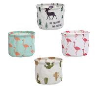 Mipcase Cestas de almacenamiento de algodón y lino 4 unidades para living room y bedroom, organizador para almacenar artículos y ropa húmeda Color Aleatorio Varios estilos